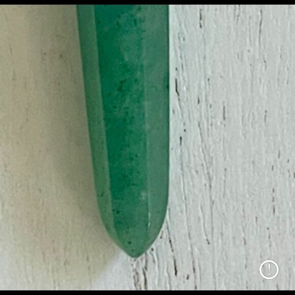 Green Aventurine silver pendant on black cord - Picture 5 of 9